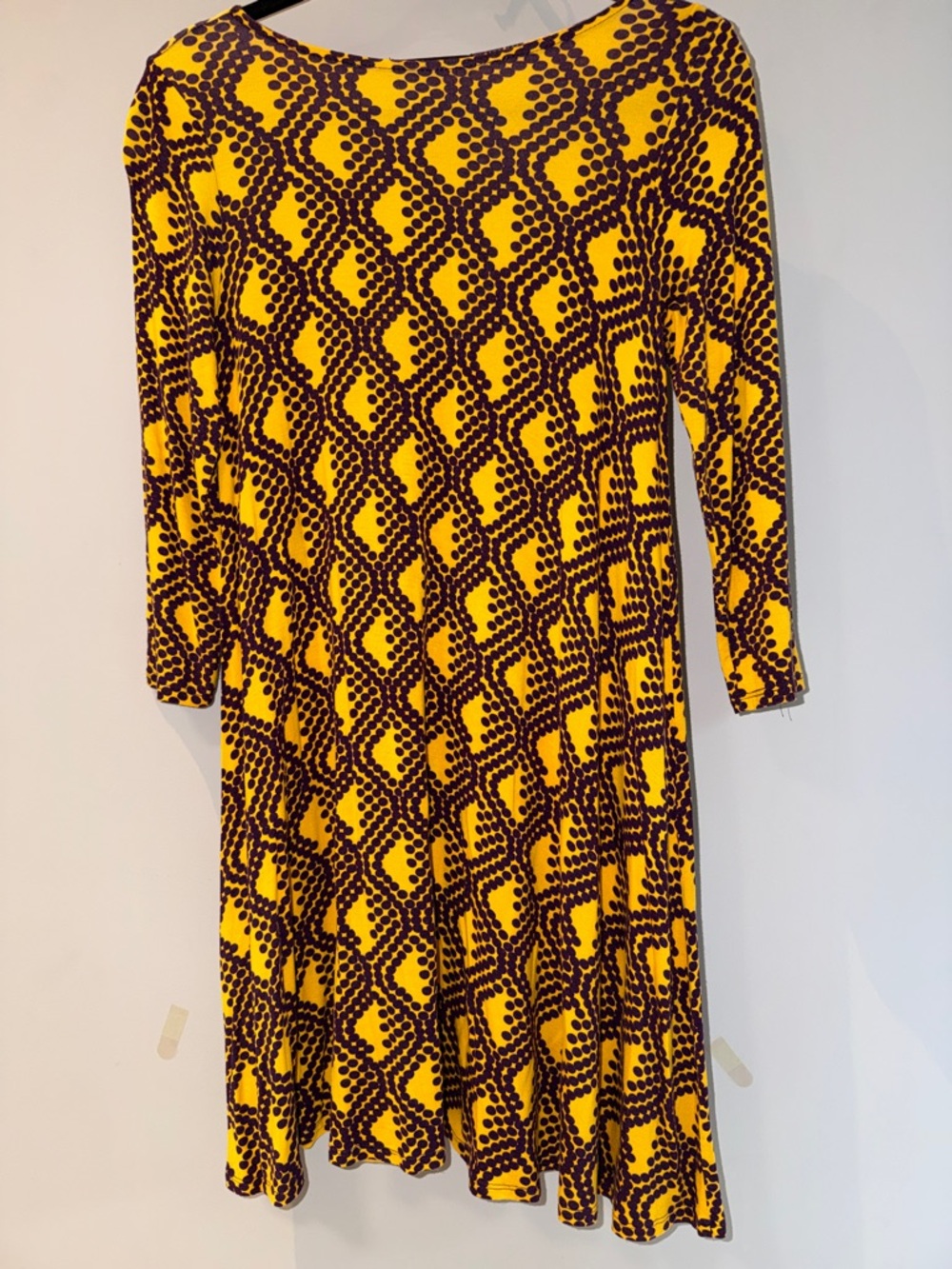Hourglass Lilly Yellow and Brown Long Sleeve Dress